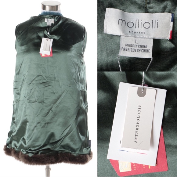 Anthropologie Molliolli Faux Fur Coat Open Jacket - Picture 5 of 6